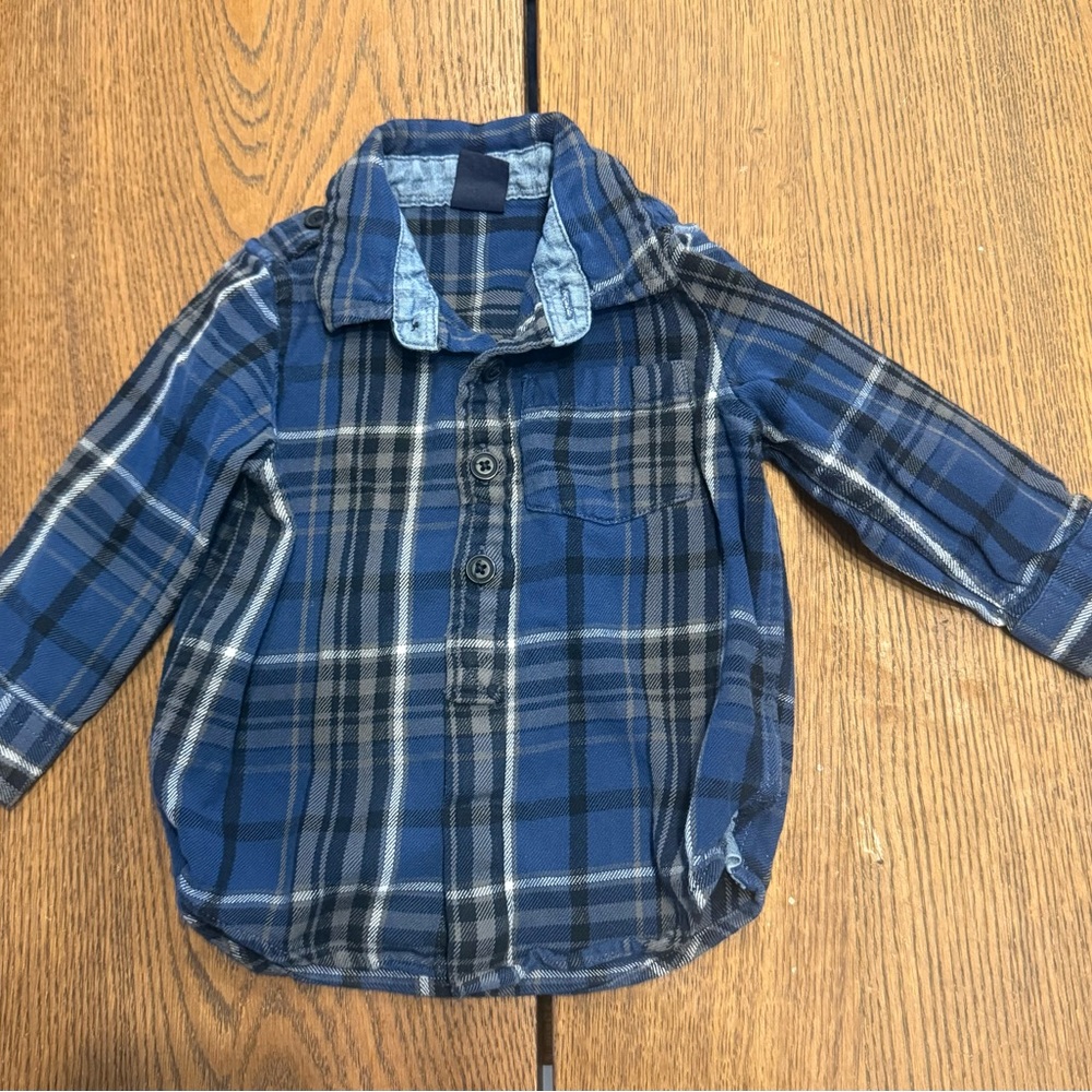 Baby Gap, Blue Plaid Kids' Button-Up Shirt - Brand